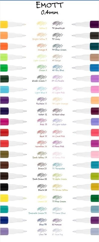 Uni-ball Emott Pens 40 Color Set Uni-ball Emott Pens 40 Color Set