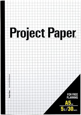 Okina Project Notebook A5 5mm Grid 30 Sheets White