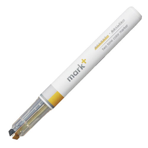 Kokuyo Highlighter Pen 2 Tone Mark Plus Gray Yellow Kokuyo Highlighter Pen 2 Tone Mark Plus Gray Yellow