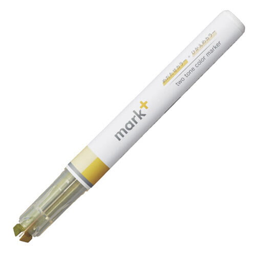 Kokuyo Highlighter Pen 2 Tone Mark Plus Yellow