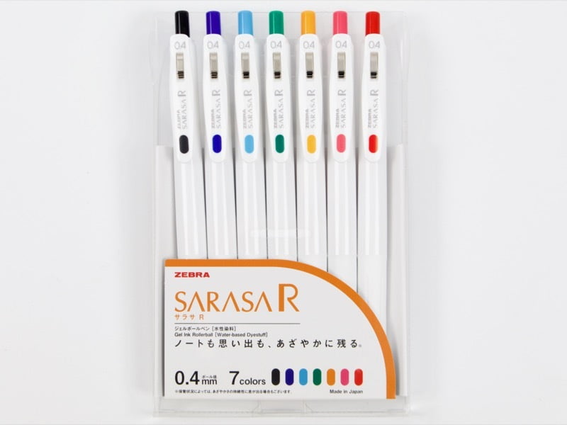 Zebra Sarasa R 0.4 7 color set