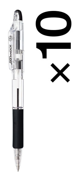 Zebra Jim Knock 0.7 Ballpoint Pen Black Pack of 10 Zebra Jim Knock 0.7 Ballpoint Pen Black Pack of 10