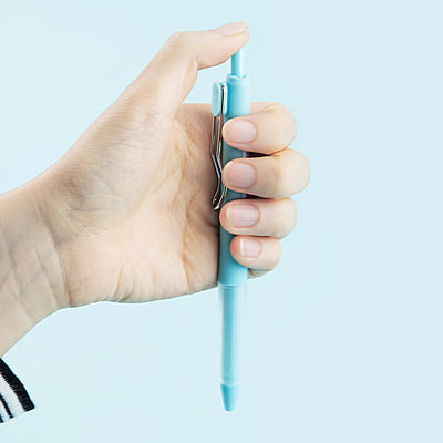 Guangbo Pure Blue Macron Black Gel Pens with Metal Clip