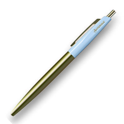 Anterique Brass Oil-based Ballpoint Pen 0.5 Aqua Blue