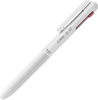 Pentel Calme Tricolor Ballpoint Pen 0.7 Grayish White