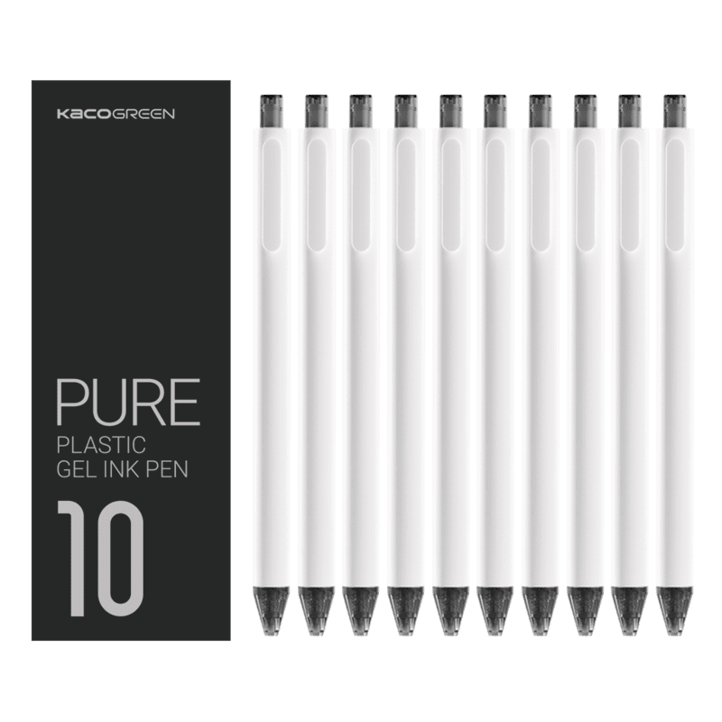 Kaco Pure Candy Retractable Cute Gel Pens 0.5 Black Pack of 10