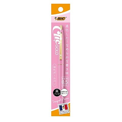BIC Japan Click Gold Ballpoint Pen Baby Pink