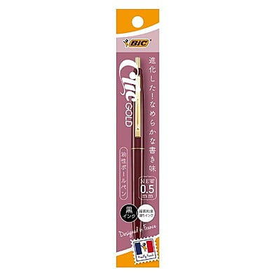 BIC Japan Click Gold Ballpoint Pen Burgundy