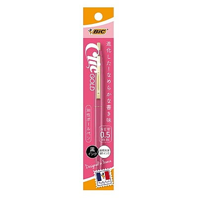 BIC Japan Click Gold Ballpoint Pen Cherry Pink
