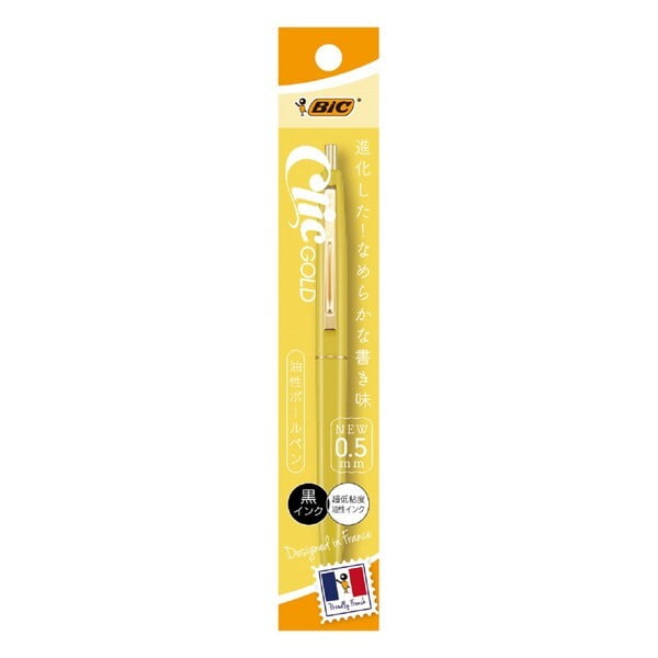 BIC Japan Click Gold Ballpoint Pen Yellow