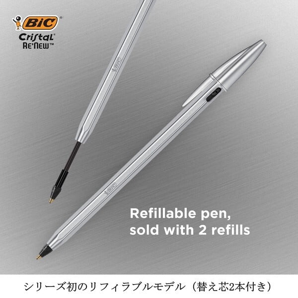 BIC Ballpoint Pen Crystal Renew+2 Refill 1.0mm Black BIC Ballpoint Pen Crystal Renew+2 Refill 1.0mm Black