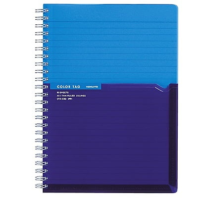 Kokuyo Twin Ring Notebook Color Tag Bicolor A5 Blue CTs C30B