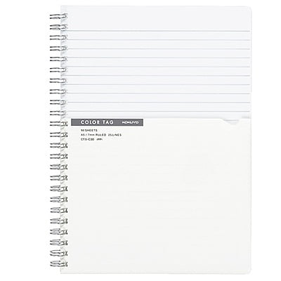 Kokuyo Twin Ring Notebook Color Tag Bicolor A5 Transparent CTs C30T