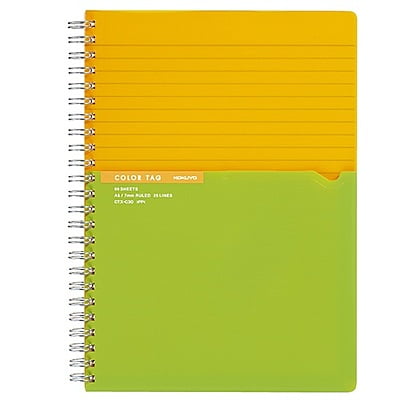 Kokuyo Twin Ring Notebook Color Tag Bicolor A5 Yellow CTs C30Y