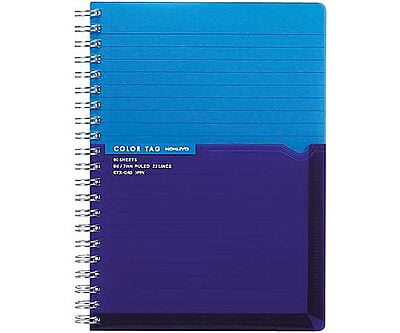 Kokuyo Twin Ring Notebook Color Tag Bicolor B6 Blue CTs C40B