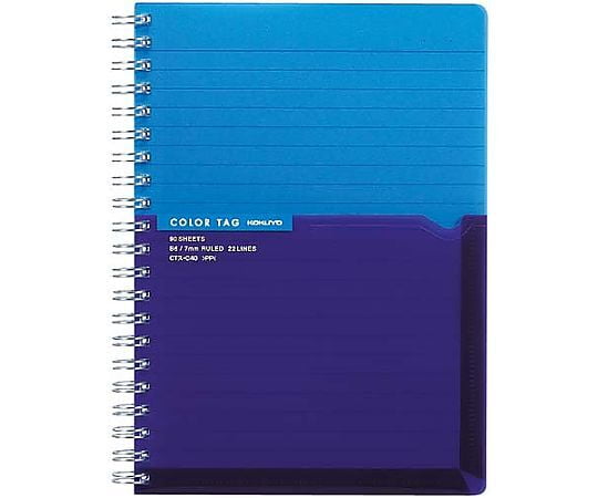 Kokuyo Twin Ring Notebook Color Tag Bicolor B6 Blue CTs C40B Kokuyo Twin Ring Notebook Color Tag Bicolor B6 Blue CTs C40B