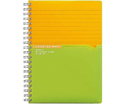 Kokuyo Twin Ring Notebook Color Tag Bicolor B6 Yellow CTs C40Y