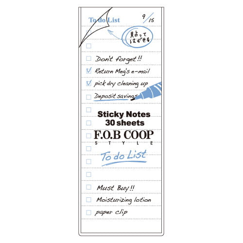 Kokuyo FOB COOP Adhesive Memo To do List