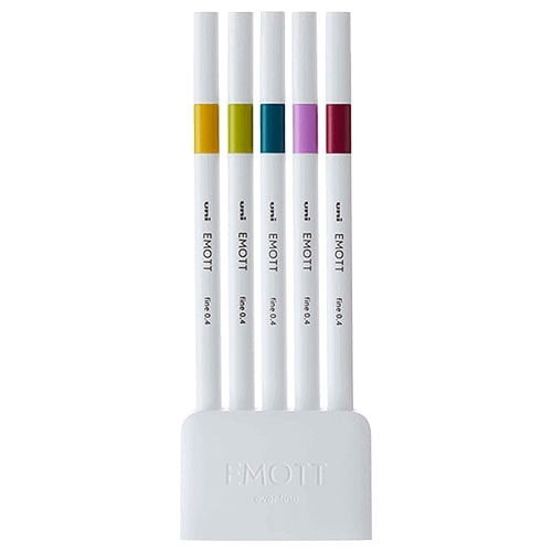 Uni-ball Emott Pens 5-color set NO.8 Retro Color Uni-ball Emott Pens 5-color set NO.8 Retro Color