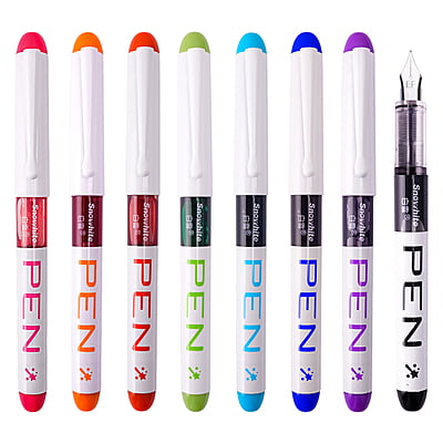 Snowhite Fountain Pen 0.38 Multicolor Pack of 8