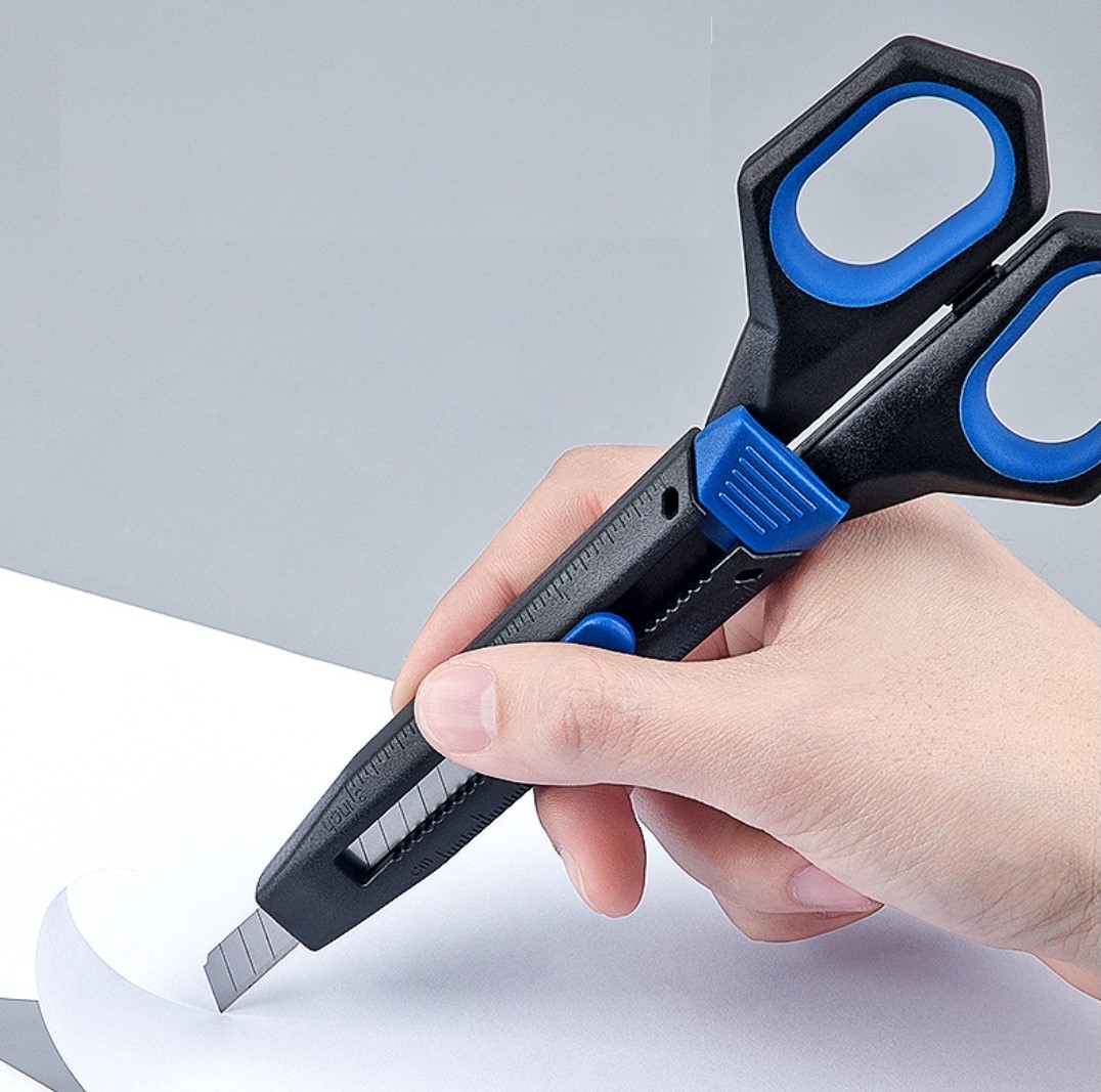 Fizz 2-in-1 Scissors and Utility Knife Set Blue Fizz 2-in-1 Scissors and Utility Knife Set Blue