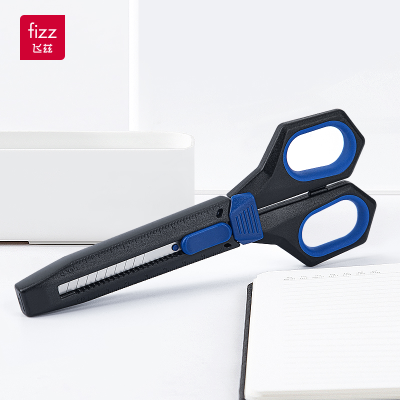 Fizz 2-in-1 Scissors and Utility Knife Set Blue