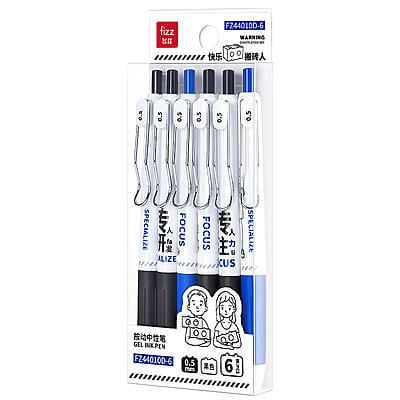 Fizz Focus Gel Pen Black FZ44010D-6