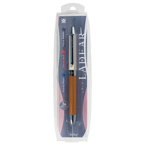 Sakura Craypas Tri-Color Ballpoint Pen 0.4 Striped Brown