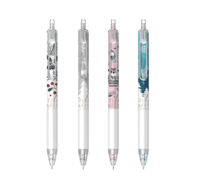 Beifa Ice and Snow Pattern Beautiful Retractable Gel Pen Black 0.5 GPF0088