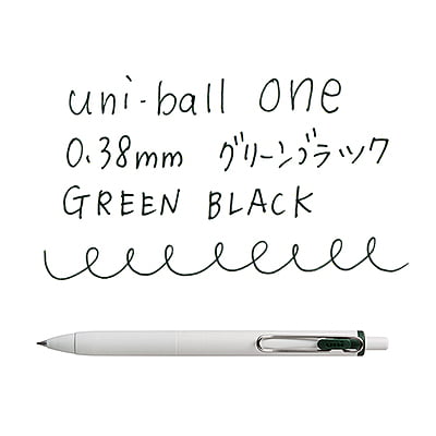 Uniball One 0.38mm Green Black
