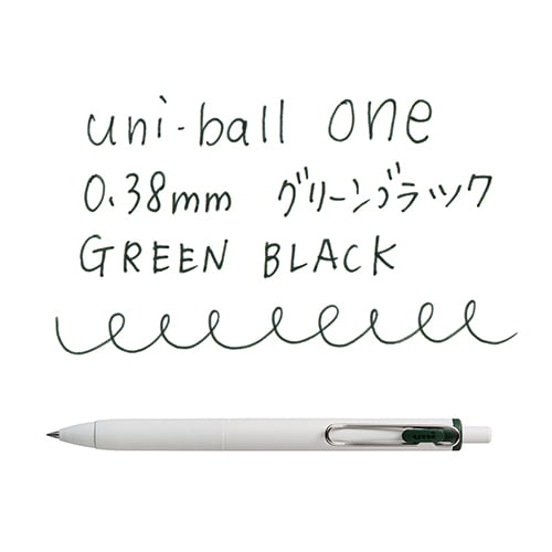 Uniball One 0.38mm Green Black Uniball One 0.38mm Green Black