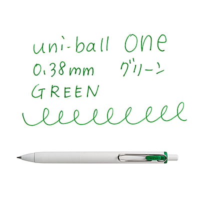 Uniball One 0.38mm Green