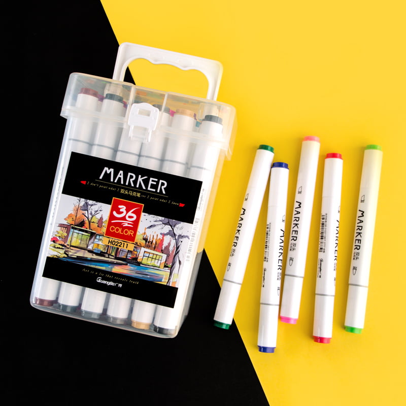 Guangbo Dual Tip Art Markers 36 Colors Set