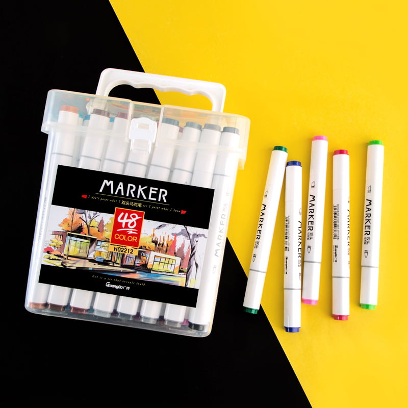 Guangbo Dual Tip Art Markers 48 Colors Set