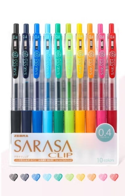 Zebra Sarasa Clip 0.4 10 Color Pen Set