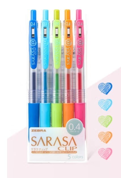 Zebra Sarasa Clip 0.4 5 Color Pen Set