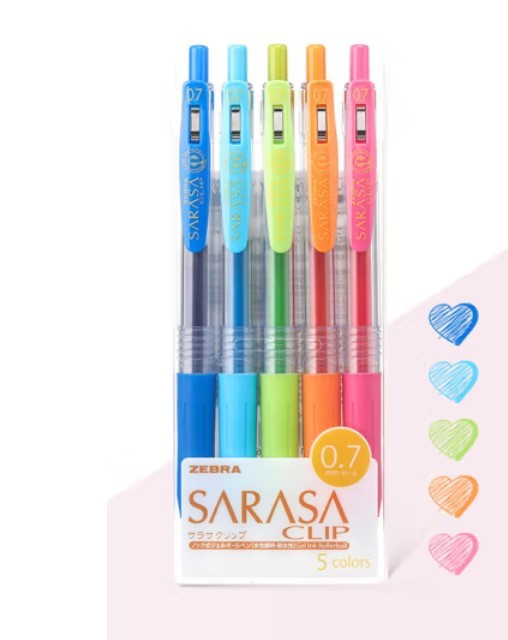 Zebra Sarasa Clip 0.7 5 Color Pen Set Zebra Sarasa Clip 0.7 5 Color Pen Set