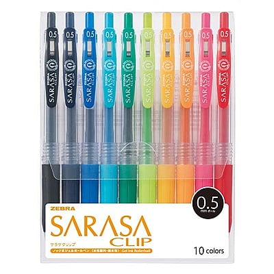 Zebra Sarasa Clip 0.5 10 Color Pen Set