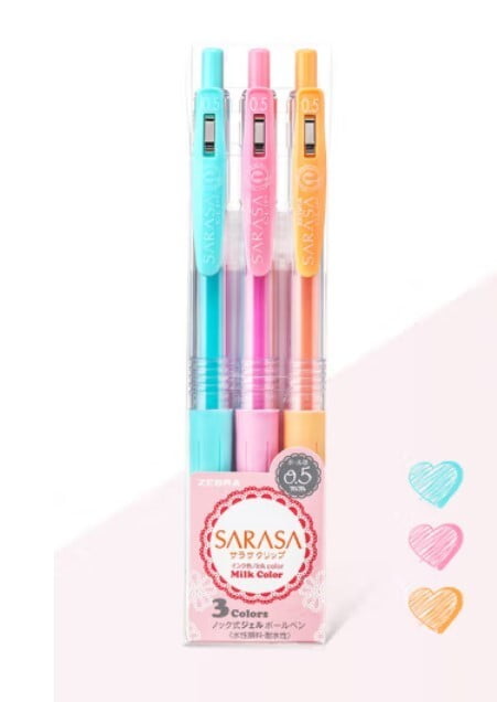 Zebra Sarasa Clip Milk Color 3 Color Pen Set Zebra Sarasa Clip Milk Color 3 Color Pen Set