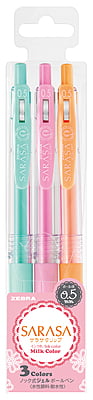 Zebra Sarasa Clip Milk Color 3 Color Pen Set