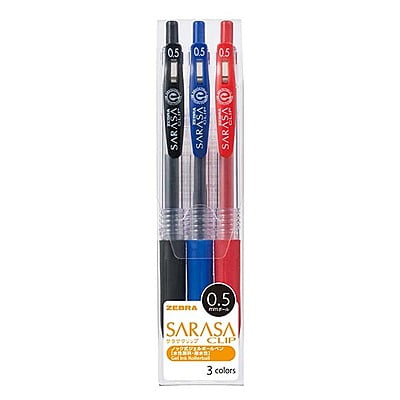 Zebra Sarasa Clip 0.5 3 Color Pen Set Zebra Sarasa Clip 0.5 3 Color Pen Set