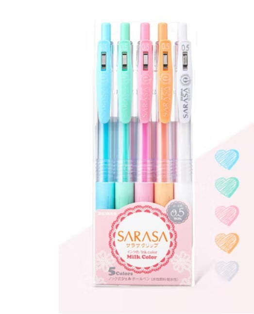 Zebra Sarasa Clip Milk Color 5 Color Pen Set