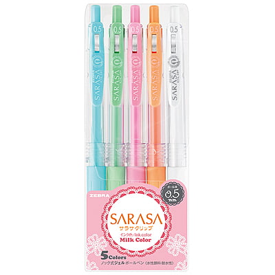 Zebra Sarasa Clip Milk Color 5 Color Pen Set