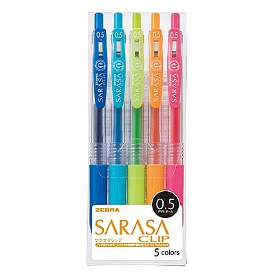 Zebra Sarasa Clip 0.5 5 Color Pen Set