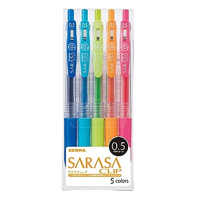 Zebra Sarasa Clip 0.5 5 Color Pen Set Zebra Sarasa Clip 0.5 5 Color Pen Set