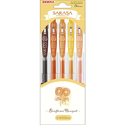 Zebra Sarasa Clip 0.5 Sunflower 5 Colors Set