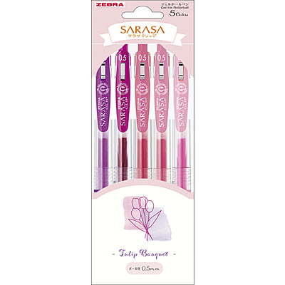 Zebra Sarasa Clip 0.5 Tulip 5 Colors Set