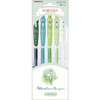 Zebra Sarasa Clip 0.5 White Clover 5 Colors Set