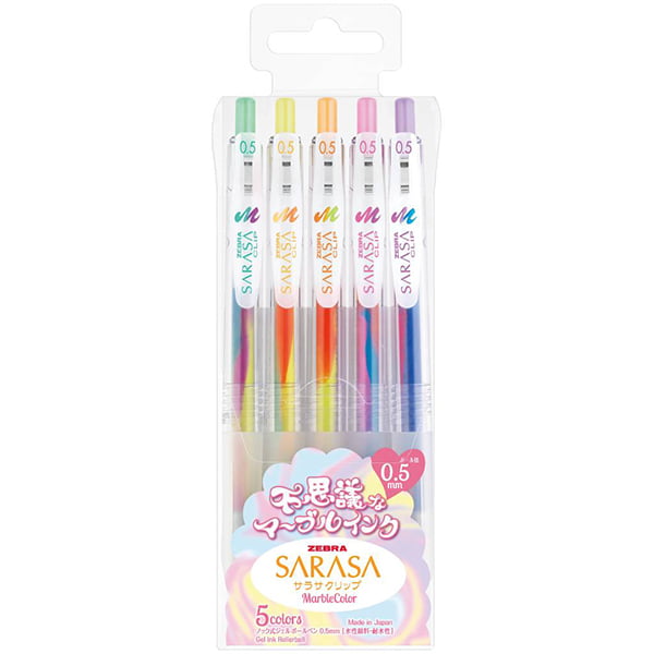 Zebra Sarasa Clip Marble Color 5 Color Pen Set Zebra Sarasa Clip Marble Color 5 Color Pen Set