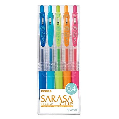Zebra Sarasa Clip 0.4 5 Color Pen Set